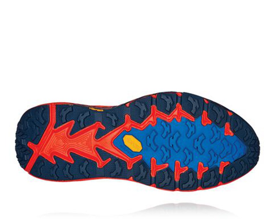 Hoka One One Mens Trail Shoes - Speedgoat 4 - Blue/Red - NVWS79021
